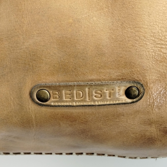 Bed Stu Tote Bag Tan Distressed Leather Whip Stitch - Picture 2 of 16